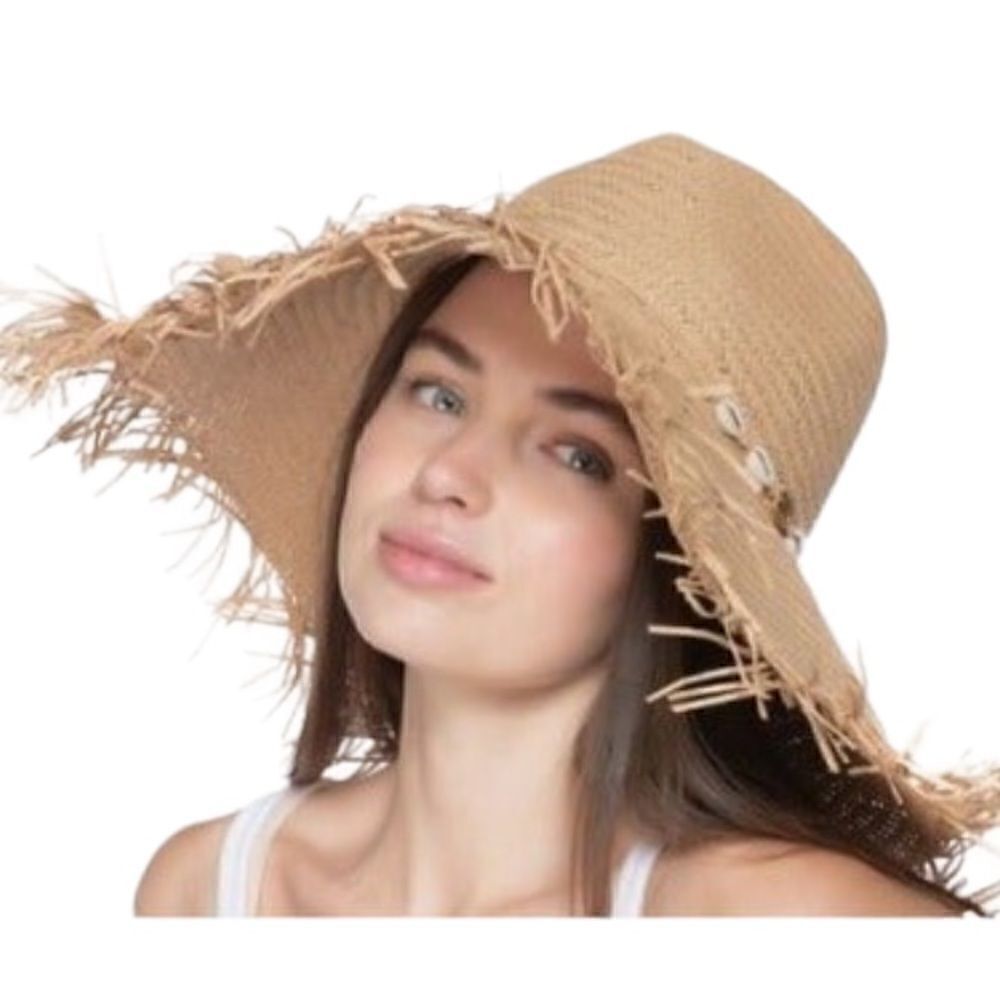 NWT INC International Concepts straw sea shell hat